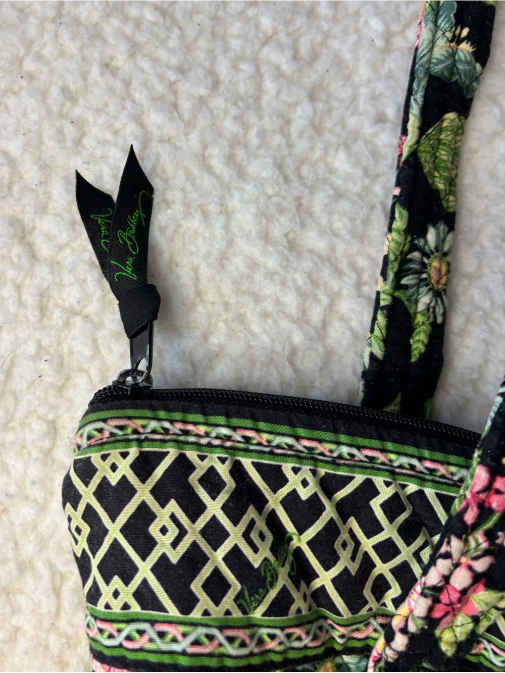 Vera Bradley Green Botanica Vintage Quilted Shoulder Tote Bag - Picture 9 of 14